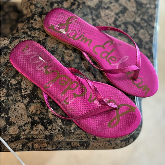 Sam Edelman Metallic Sandals Hot Pink 8.5 - Picture 1 of 4